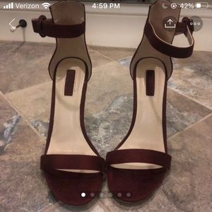Maroon stiletto strap heel